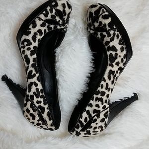 White House Black Market Animal Print Heels